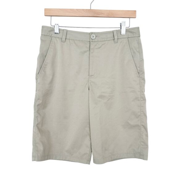 Under Armour Tan Flat Front Chino Shorts Sz 18 Boys - Picture 1 of 6
